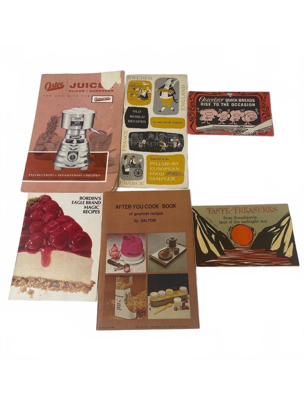 Vintage Recipe Book Booklet Lot Osterizer Eagle Brand Salton Cookbook
